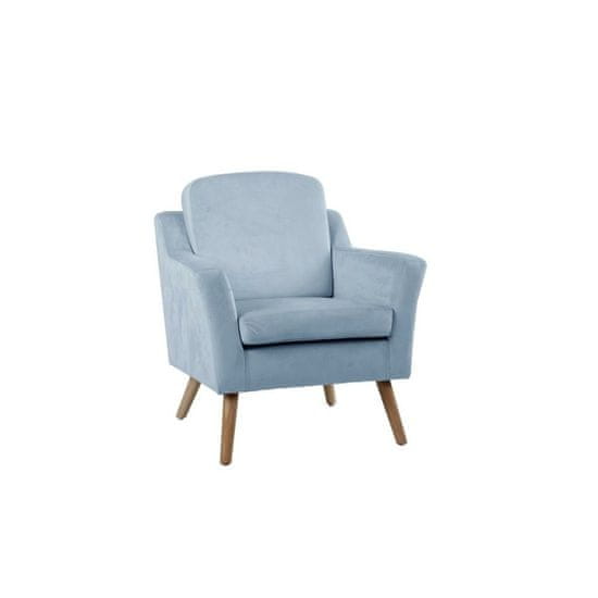 NEW Fotelj DKD Home Decor Modra Bež Nebesno modra Naraven Les Plastika 74 x 76 x 85 cm