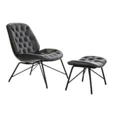 NEW Fotelj DKD Home Decor Črna Temno siva Kovina 69 x 76 x 85 cm
