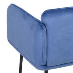 BigBuy Fotelj Sintetična tkanina Modra kovina