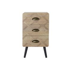 DKD Home Decor Nočna omarica DKD Home Decor Natural Wood Geometric (37 x 31 x 65 cm)