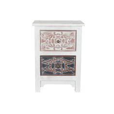 DKD Home Decor Nočna omarica DKD Home Decor White Floral Wood (48 x 36 x 67 cm)