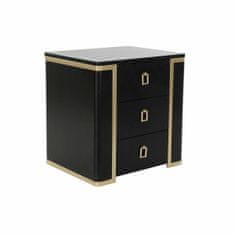 DKD Home Decor Nočna omarica DKD Home Decor Black Golden Wood Metal 50 x 40 x 50 cm