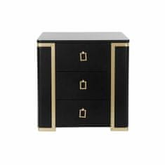 DKD Home Decor Nočna omarica DKD Home Decor Black Golden Wood Metal 50 x 40 x 50 cm