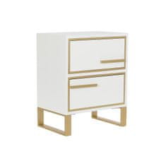 DKD Home Decor Nočna omarica DKD Home Decor Golden Metal White MDF Wood (45 x 30 x 56 cm)