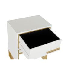 DKD Home Decor Nočna omarica DKD Home Decor Golden Metal White MDF Wood (45 x 30 x 56 cm)