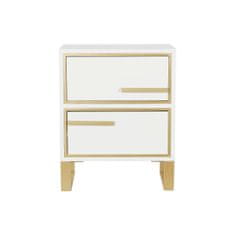 DKD Home Decor Nočna omarica DKD Home Decor Golden Metal White MDF Wood (45 x 30 x 56 cm)