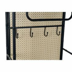 DKD Home Decor Stojalo za plašče DKD Home Decor Mirror Black Wood Metal Rattan (48 x 20,5 x 150 cm)