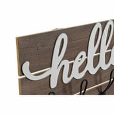 DKD Home Decor Stenski obešalnik DKD Home Decor Hello Wood Metal (2 kosa) (65 x 10 x 29 cm)