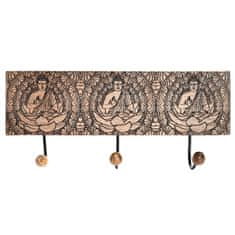 DKD Home Decor Stenski obešalnik DKD Home Decor Kovina Mango les Naravni Buda Oriental 38 x 6 x 18 cm