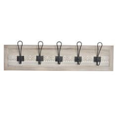 DKD Home Decor Stenski obešalnik za plašče DKD Home Decor Metal Wood Border Boho (64 x 5 x 18 cm)