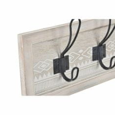 DKD Home Decor Stenski obešalnik za plašče DKD Home Decor Metal Wood Border Boho (64 x 5 x 18 cm)