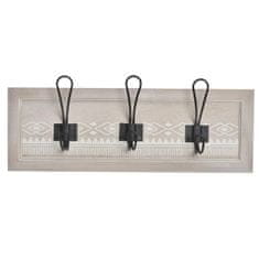 DKD Home Decor Stenski obešalnik za plašče DKD Home Decor Metal Wood Border (44 x 5 x 19 cm)