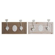 DKD Home Decor Stenski obešalnik za plašče DKD Home Decor Wood Resin Shabby Chic (27 x 9 x 16 cm) (2 enoti)