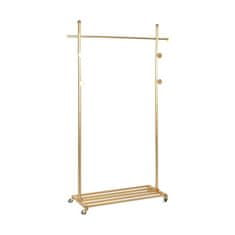 DKD Home Decor Stojalo za plašče s kolesi DKD Home Decor Golden Metal (100 x 35 x 172 cm)