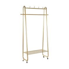 DKD Home Decor Stojalo za plašče s kolesi DKD Home Decor Golden Metal (105 x 36 x 177 cm)