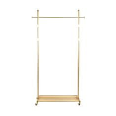 DKD Home Decor Stojalo za plašče s kolesi DKD Home Decor Golden Metal (100 x 35 x 172 cm)