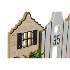 DKD Home Decor Stenski obešalnik za plašče DKD Home Decor MDF Wood Houses (50 x 4,5 x 25 cm)