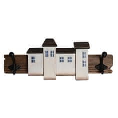 DKD Home Decor Stenski obešalnik za plašče DKD Home Decor Kovinske hišice (40 x 7 x 15 cm)