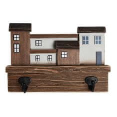 DKD Home Decor Stenski obešalnik DKD Home Decor Kovinske hiške (24 x 5 x 16 cm)