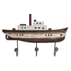 DKD Home Decor Stenski obešalnik za plašče DKD Home Decor Starinski zaključek Barco (50 x 10 x 32 cm)