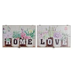 DKD Home Decor Omarica za ključe DKD Home Decor 8424001797196 Flowers Wood MDF Wood Multicolor 2 enoti 46 x 6 x 32 cm