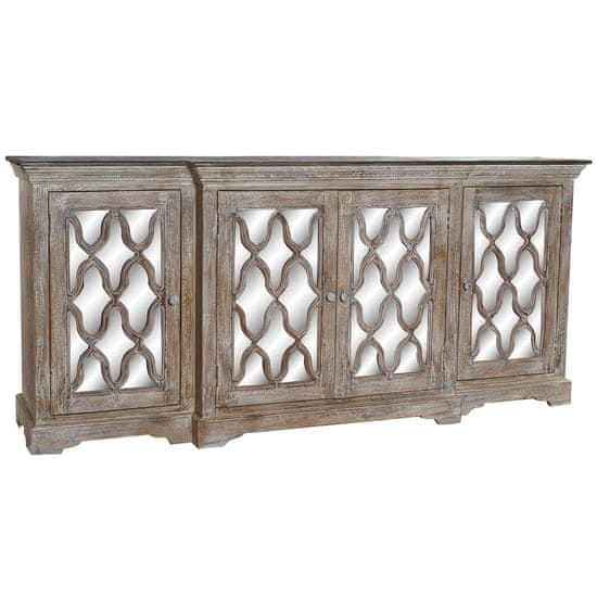 Miramarket Kredenca DKD Home Decor Bela Rjava Kristal Mangov les 217 x 51 x 98 cm