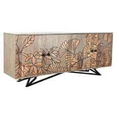 Miramarket Kredenca DKD Home Decor Naraven Siva Kovina Mangov les (177 x 45 x 74 cm)