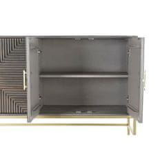 DKD Home Decor Bivak DKD Home Decor Grey Golden Brass Mango les (152 x 42 x 91 cm)