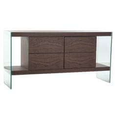 DKD Home Decor Bivak DKD Home Decor Crystal Brown Transparent Walnut 160 x 45 x 80 cm MDF Wood