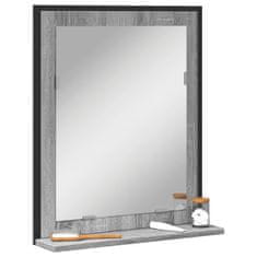 shumee Kopalniško ogledalo s polico siva sonoma 50x12x60 cm