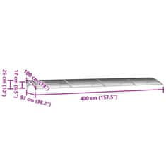 Vidaxl Nadstrešek za vrata črn 400x100 cm polikarbonat