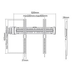 Maclean mc-643 Nosilec za TV 33-55", 30 kg, max vesa 400x400