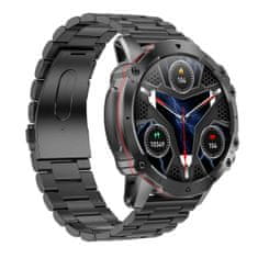 AK56 2023 Zunanji šport Smartwatch 1,43 okrogel zaslon 400mAh baterija zdravje srčni utrip BP spremljanje vodoodporna K52 pametna ura black Steel