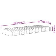 Vidaxl Vzmetnica iz pene srednje mehka 70x200 cm