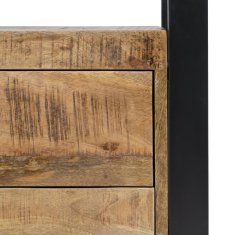 BigBuy Predsobna miza s predali MANGO 80 x 40 x 75 cm Naravni črni les Železo