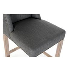 BigBuy Stolček DKD Home Decor Linen Rubber wood Dark Grey (48 x 53 x 104 cm)