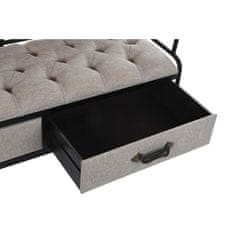 BigBuy Klop DKD Home Decor Črna siva kovina les poliester (136 x 44 x 76 cm)