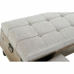 BigBuy Klop DKD Home Decor Črna siva les rjava poliester (120 x 40 x 42 cm)