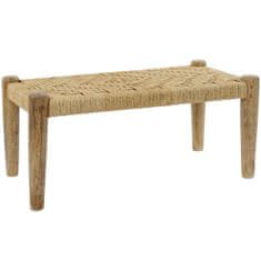 BigBuy Klop DKD Home Decor Naravna vrv Mango les (88 x 42 x 39,5 cm)