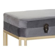 BigBuy Klop DKD Home Decor Grey Golden Metal Velvet (80 x 40 x 47 cm)