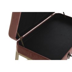 BigBuy Sedežna klop DKD Home Decor Pink Golden Metal Velvet (80 x 40 x 47 cm)