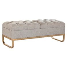 BigBuy Sedežna klop DKD Home Decor Beige Golden Metal Poliester (120 x 40 x 44 cm)