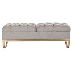 BigBuy Sedežna klop DKD Home Decor Beige Golden Metal Poliester (120 x 40 x 44 cm)