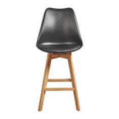 BigBuy Stolček Bjorn Black Wood Plastični bukov les 48,5 x 53 x 65 cm (2 enoti)