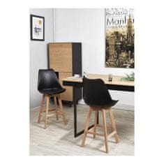 BigBuy Stolček Bjorn Black Wood Plastični bukov les 48,5 x 53 x 65 cm (2 enoti)