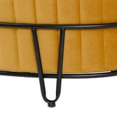 DKD Home Decor Pouffe 80 x 80 x 46 cm Sintetična tkanina Kovina Ocre