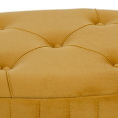 DKD Home Decor Pouffe 80 x 80 x 46 cm Sintetična tkanina Kovina Ocre