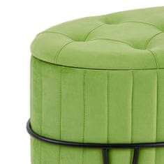 DKD Home Decor Pouffe 80 x 80 x 46 cm Sintetična tkanina Kovina Zelena