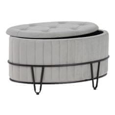 DKD Home Decor Pouffe 80 x 80 x 46 cm Sintetična tkanina Siva kovina