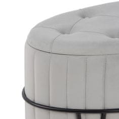 DKD Home Decor Pouffe 80 x 80 x 46 cm Sintetična tkanina Siva kovina